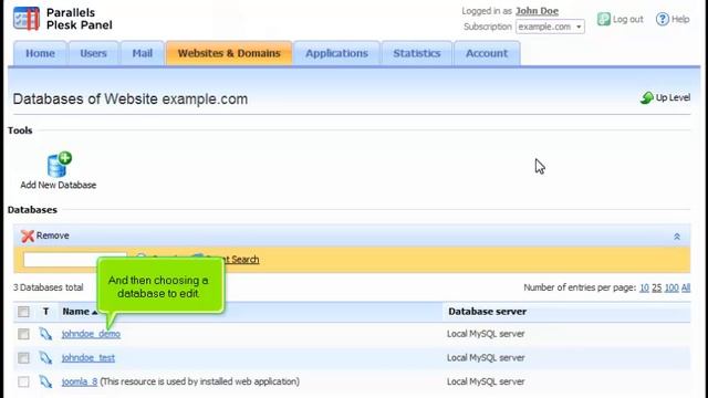 How to manage databases with the Webadmin in Plesk 10 смотреть онлайн