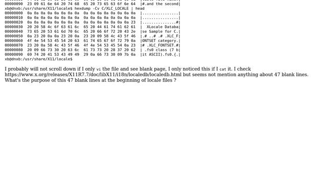 What's the purpose of 47 blank lines in X11 locale files? смотреть онлайн