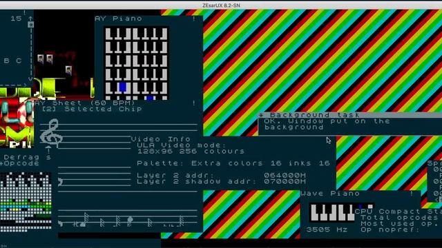 ZEsarUX emulator - Showing windows in background - third video смотреть онлайн