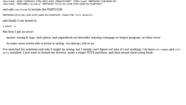 Unix & Linux: Format drives as NTFS and automount in Debian смотреть онлайн
