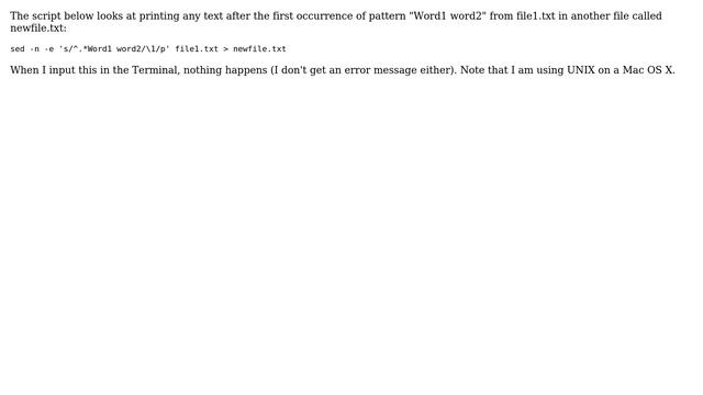Unix & Linux: Print text after pattern from one file in another file on mac OS X смотреть онлайн