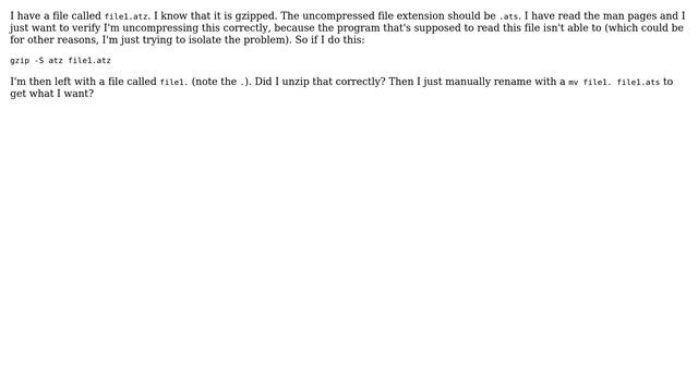 Unix & Linux: How to uncompress a gzip file with a custom extension? (2 Solutions!!) смотреть онлайн