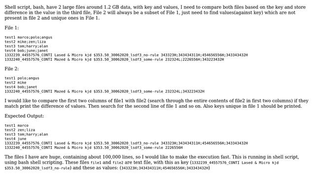 Unix & Linux: Compare two text files and print the difference against key in bash shell script смотреть онлайн