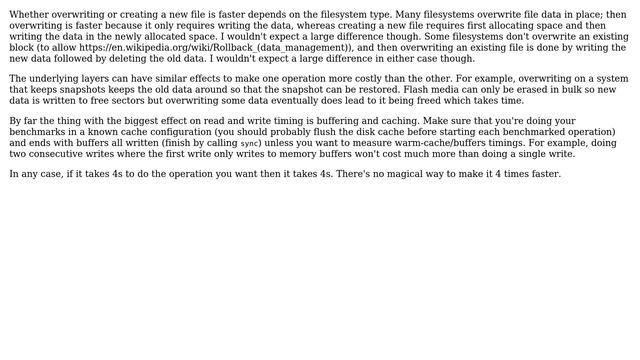 Unix & Linux: Why is writing to a existing file faster than write a new empty file? (2 Solutions!!) смотреть онлайн