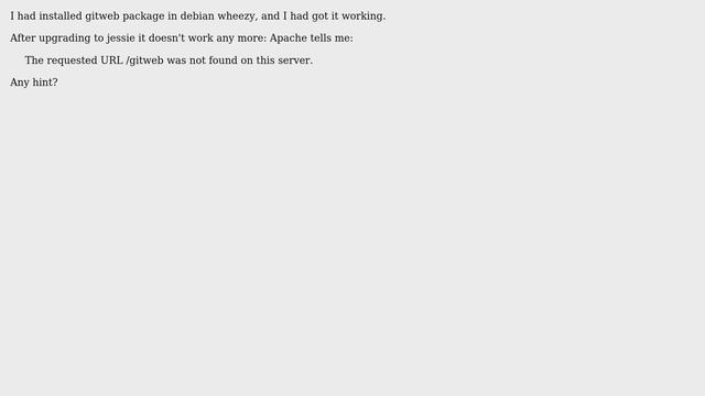 DevOps & SysAdmins: gitweb is broken in debian jessie смотреть онлайн