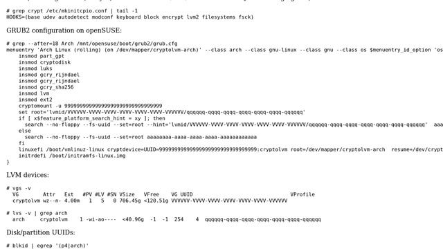 LVM on LUKS FDE: GRUB won't mount my root partition / during boot even though cryptomount and... смотреть онлайн
