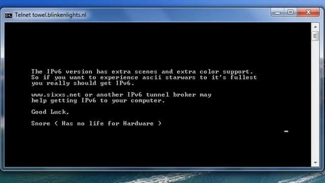 The Secret Star Wars Episode on CMD using Windows 7 смотреть онлайн
