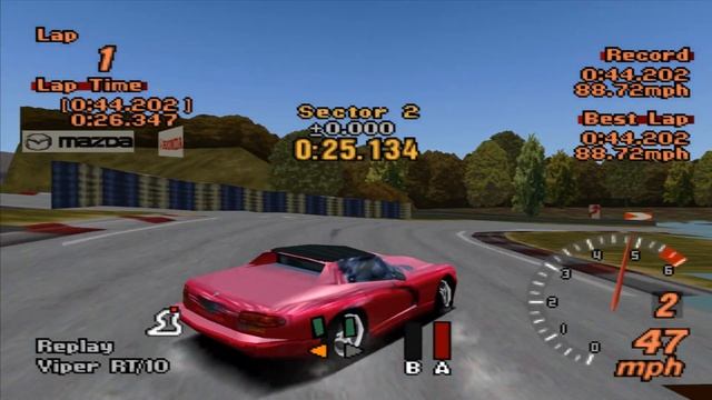 Gran Turismo 2: Dodge Viper RT10 (493hp) drift смотреть онлайн