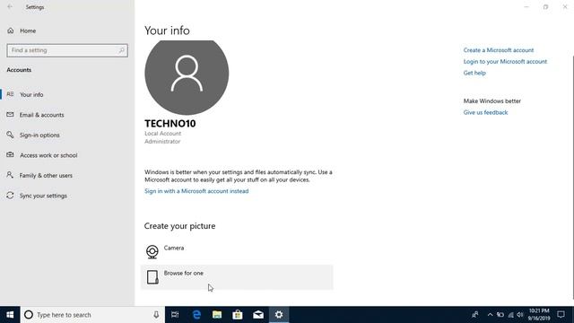 How To Change Your Profile Picture In Windows 10 смотреть онлайн