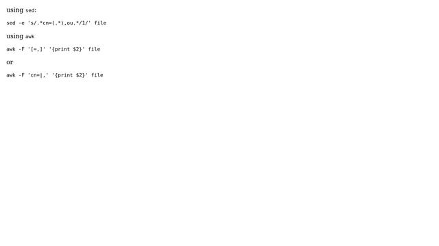 Unix & Linux: extract names from LDAP long names (3 Solutions!!) смотреть онлайн