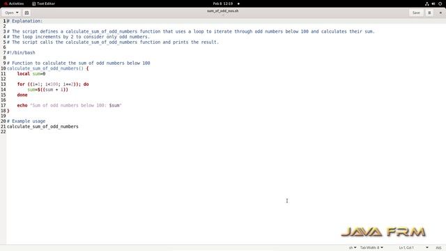 How to calculate sum of all odd numbers below 100 using linux shell script - RHEL 9 смотреть онлайн