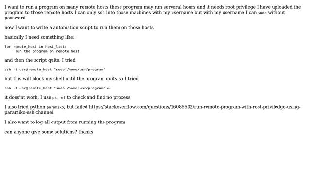 How to run a program with root privilege in a remote linux host? смотреть онлайн
