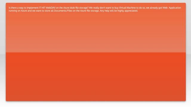 WebDav on Azure Blob storage смотреть онлайн
