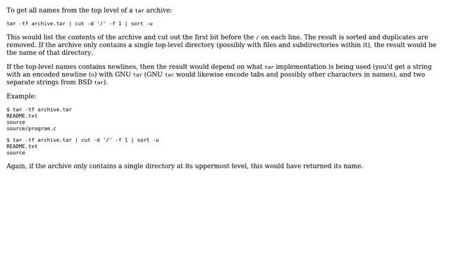 Unix & Linux: Non recursive tar listing (2 Solutions!!) смотреть онлайн