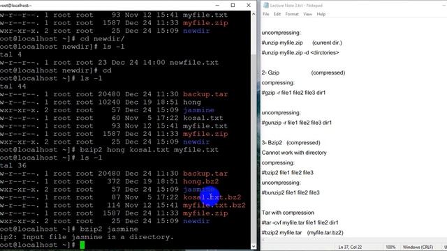 Combine & Compress file using gzip, tar bz2,tar gzip on VMWare Workstation #tutorial смотреть онлайн