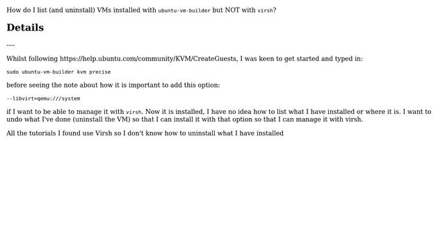 How to uninstall VMs installed with ubuntu-vm-builder? смотреть онлайн