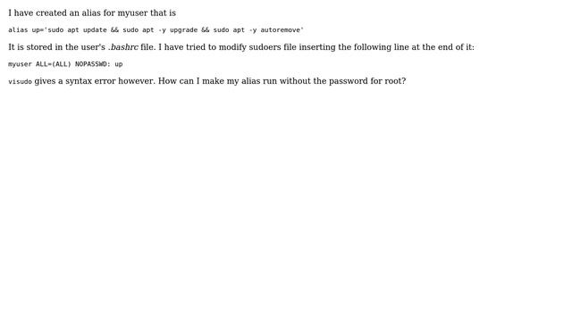 Unix & Linux: Insert alias in sudoers file (2 Solutions!!) смотреть онлайн
