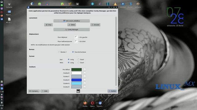Test redimensionner (le widget horloge date) sur le bureu Mx Linux 23 смотреть онлайн