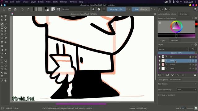 Dexter time lapse - Krita смотреть онлайн