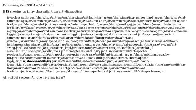 Ivy installation - ivy.jar in /usr/share/ant/lib not working смотреть онлайн