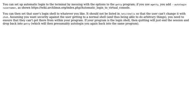 Unix & Linux: How could I create sort of a "CLI Kiosk mode" at system startup? (2 Solutions!!) смотреть онлайн