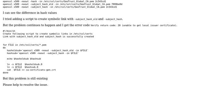 Ubuntu: OpenSSL not picking up CAs in certs folder by default смотреть онлайн