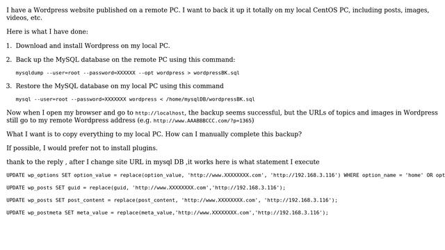 Unix & Linux: How to backup my wordpress on local machine totally? смотреть онлайн