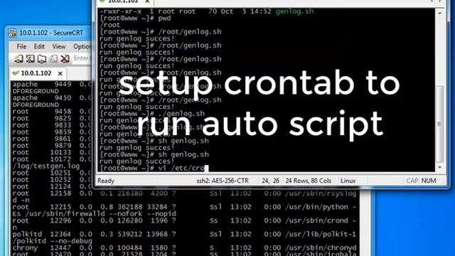 Linux Server CentOS7 05 Create Shell Script Crontab and need command -no sound смотреть онлайн