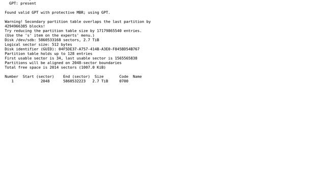 Ubuntu: GParted claims whole hard drive is unallocated and gives warning about GPT table смотреть онлайн