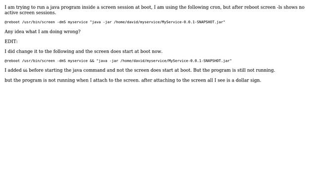 DevOps & SysAdmins: Starting java program and screen with cron at boot смотреть онлайн