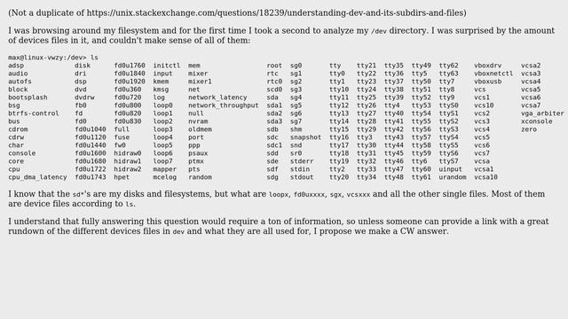 What do the device files in /dev actually do? смотреть онлайн