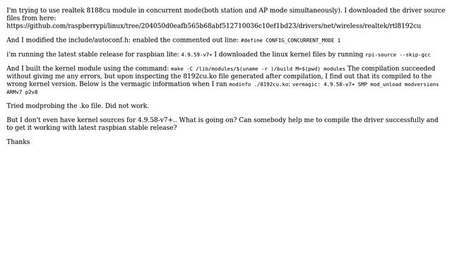 Raspberry Pi: Problems with compiling drivers for rtl8192cu смотреть онлайн
