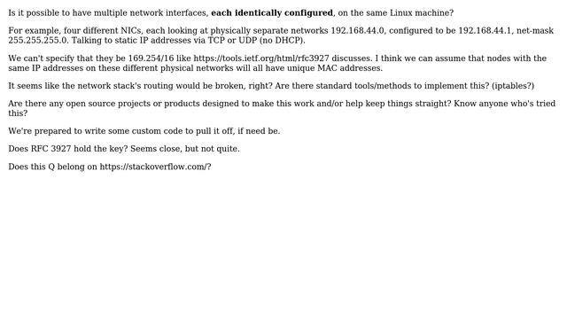 DevOps & SysAdmins: Multiple Identical IPv4 NICs under Linux? смотреть онлайн