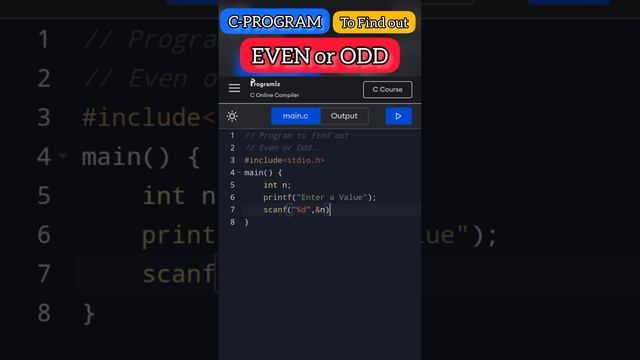 👨💻C-Program To FIND-OUT Even or Odd NUMBER🔥|| C-programming смотреть онлайн