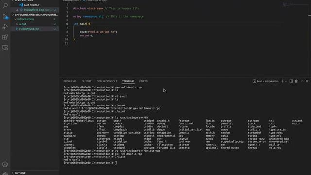 C++ hellowold program смотреть онлайн