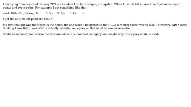 What is a ZFS legacy mount point? смотреть онлайн