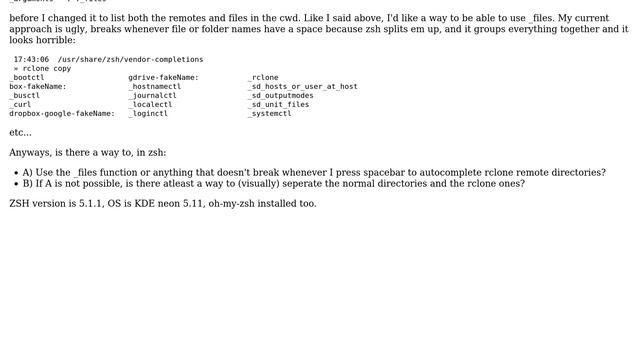 zsh shell autocomplete, how to autocomplete both files and arbitrary strings returned from a... смотреть онлайн