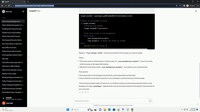 running python script on a particular program window in the background смотреть онлайн