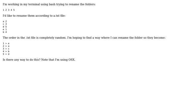 Unix & Linux: Renaming folder using a txt file смотреть онлайн