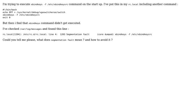 Unix & Linux: Segmentation fault when executing a command in rc.local смотреть онлайн