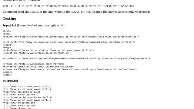 How to use the grep command to search all Urls in a database file except hyperlinks and... смотреть онлайн
