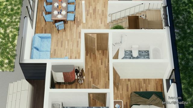 Каркасный двухэтажный дом 11х9. смотреть онлайн