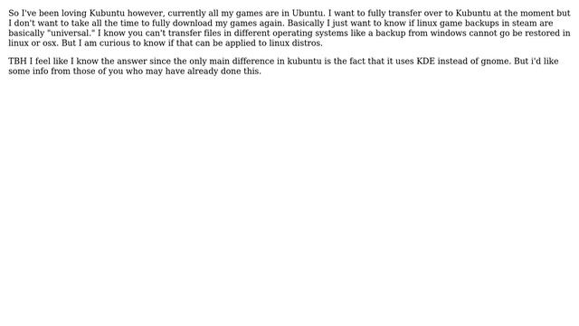 Steam - If I backup games in Ubuntu, and install a new distro, can restore those games in the... смотреть онлайн