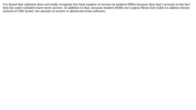 Unix & Linux: Do software really recognize the real number of sectors within modern HDDs? смотреть онлайн