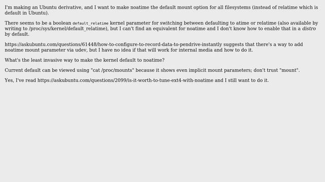Ubuntu: How do I make noatime mounts default? смотреть онлайн