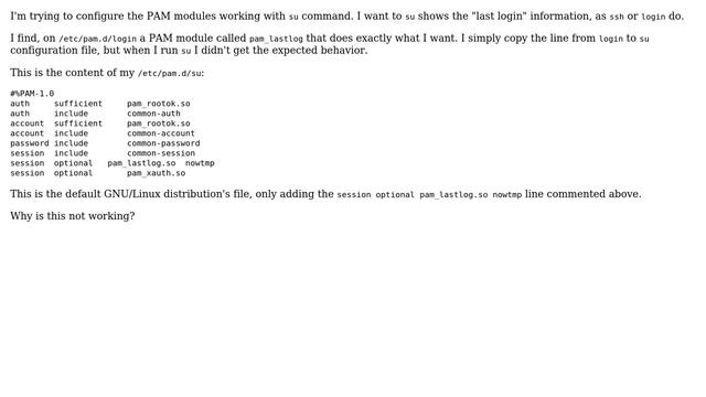 Show "last login" information when "su" (2 Solutions!!) смотреть онлайн