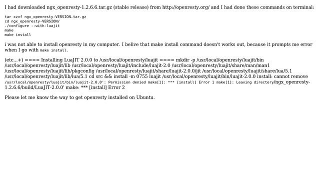 I want to install openresty in my ubuntu смотреть онлайн