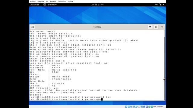 Creación de usuarios en FreeBSD смотреть онлайн
