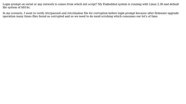 Login prompt on serial or any network is comes from which init script? смотреть онлайн