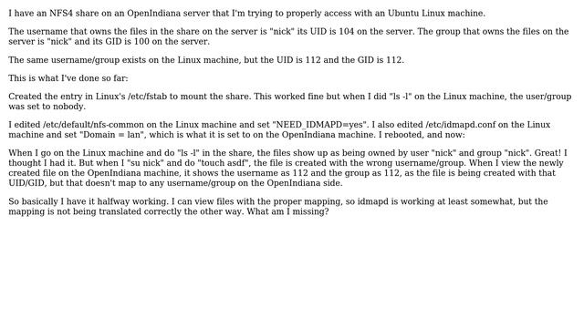 DevOps & SysAdmins: NFS4 Username Mapping Between OpenIndiana and Linux (2 Solutions!!) смотреть онлайн
